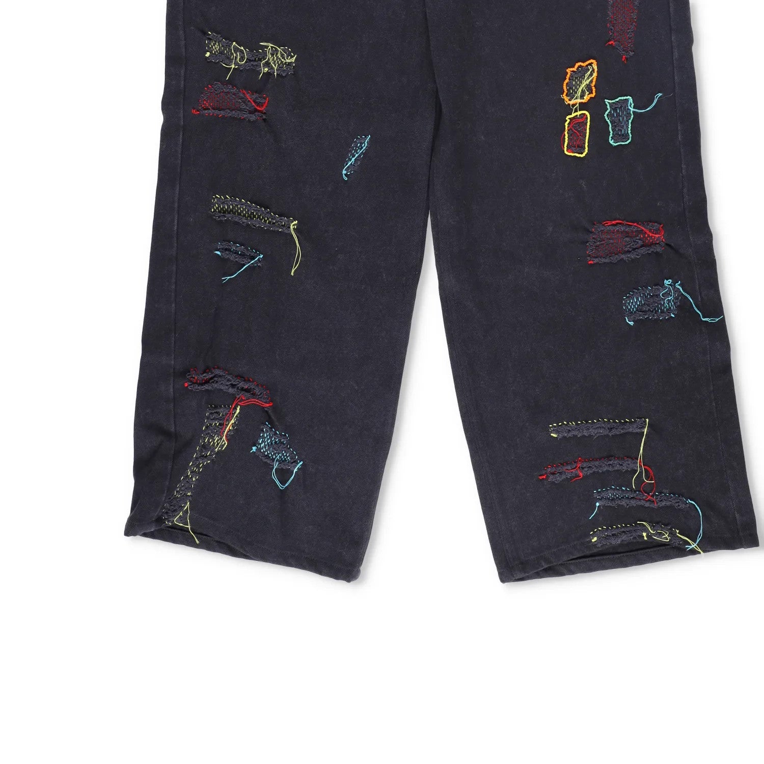 GLASS CYPRESS Men Straight Leg Jean Reconstructed Shredded Denim Black 36 RRP536 — View 4