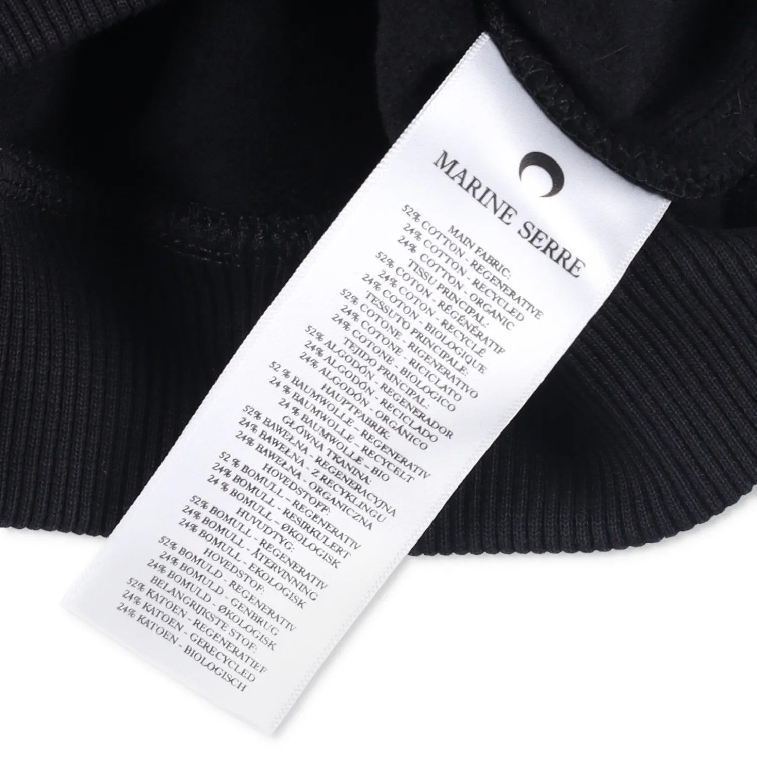 MARINE SERRE Womens Moon Logo Fleece Cropped Sweatshirt Black Pullover L RRP 317 — View 7