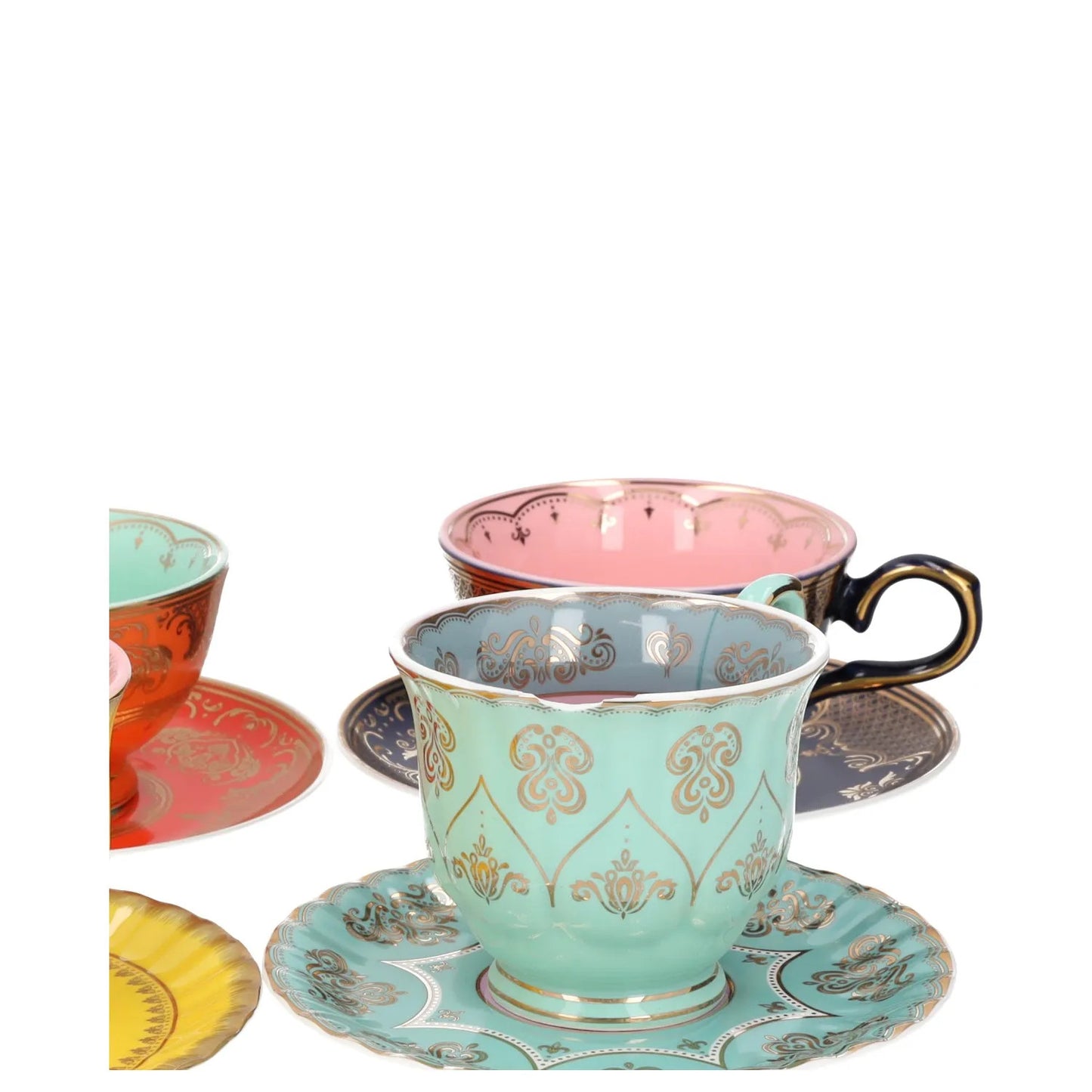 POLS POTTEN Set Of 4 Grandpa Tea Set Teacups and Saucers Multicoloured OS RRP115 — View 8
