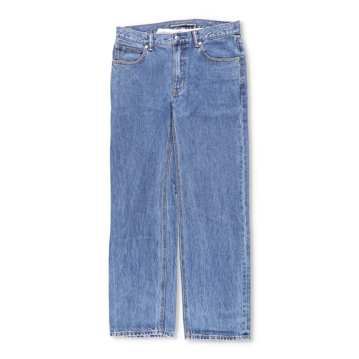 ALEXANDER WANG Womens Blue Denim Jeans Relaxed Straight Leg Size 27 RRP 445