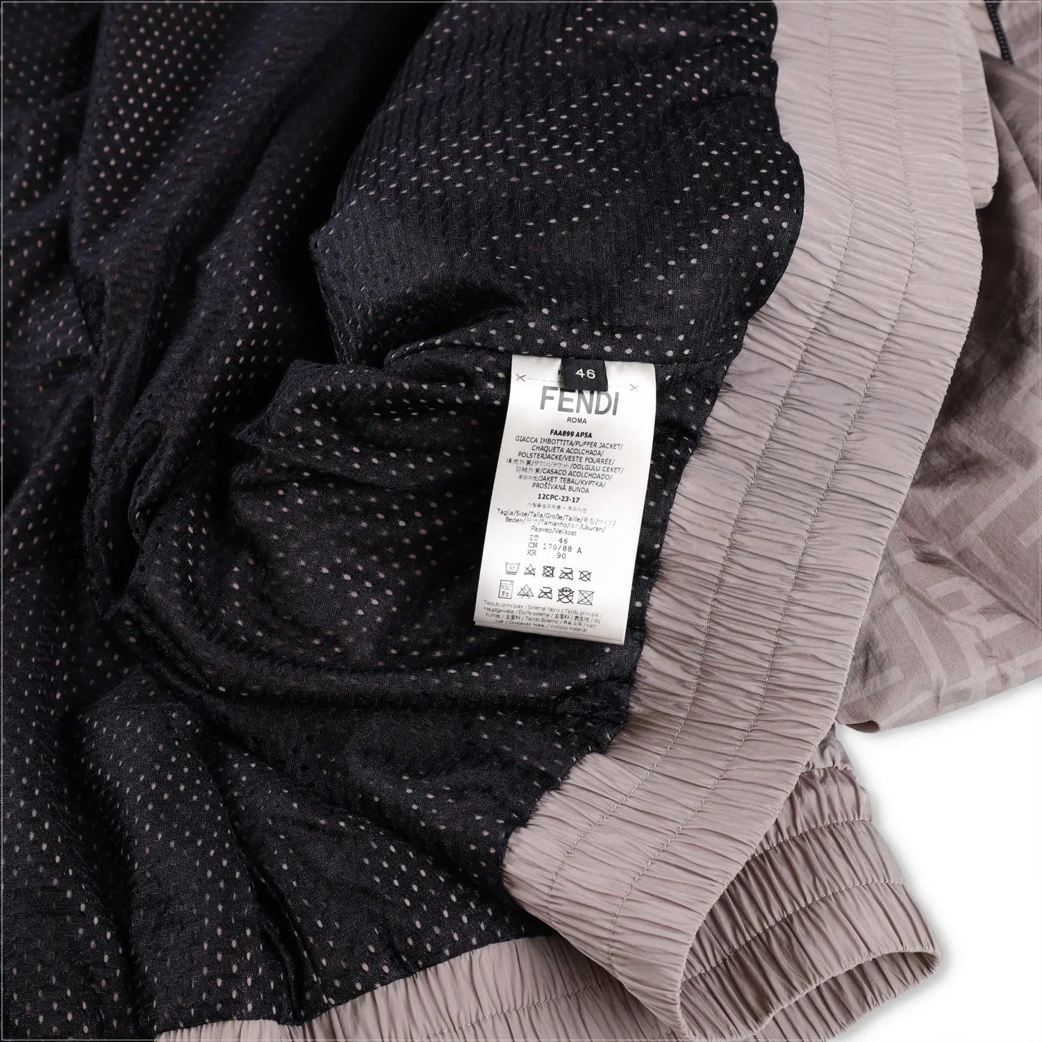 FENDI Mens Ebano Bomber Jacket Piping Stone Beige Zip Size 46 RRP 2100 — View 8