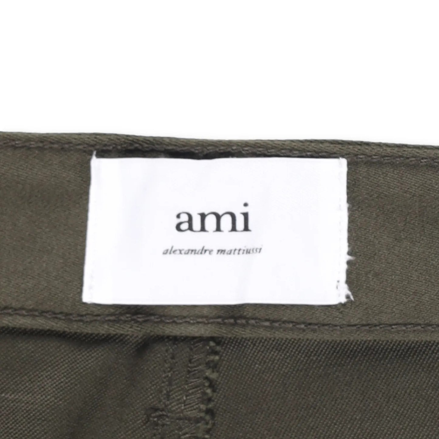 AMI Mens Trousers Green Mid Rise Straigh Leg Slash Pockets Cotton Size 27 RRP225 — View 8