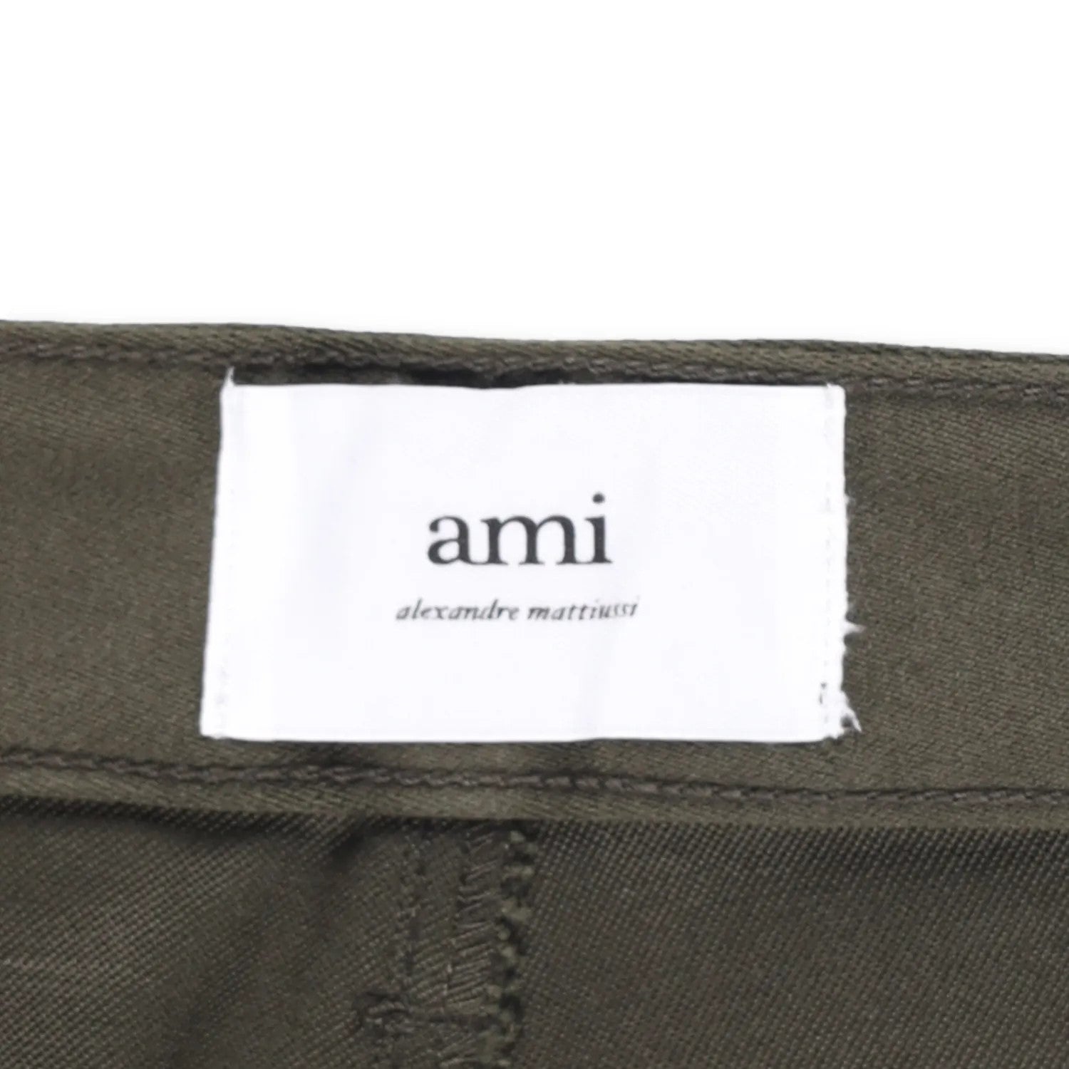 AMI Mens Trousers Green Mid Rise Straigh Leg Slash Pockets Cotton Size 27 RRP225 — View 8