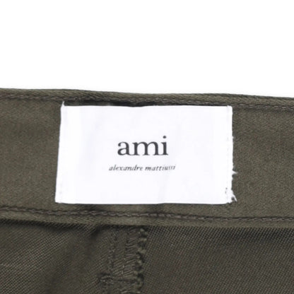 AMI Mens Trousers Green Mid Rise Straigh Leg Slash Pockets Cotton Size 27 RRP225 — View 8