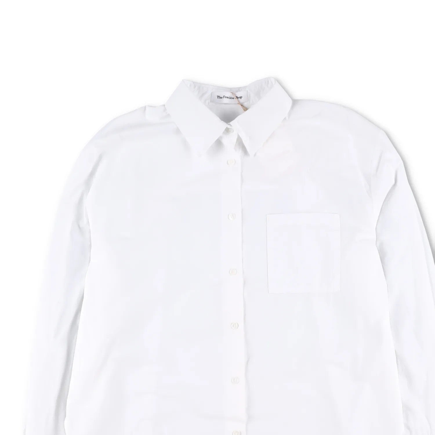 FRANKIE SHOP Women Lui Organic Cotton Button Up Long Sleeve Shirt White L RRP130 — View 2