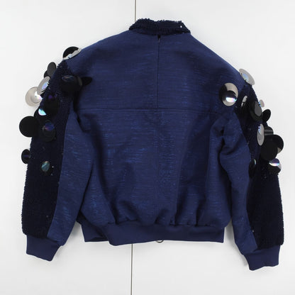 Papa Oppong Womens Stella Embellished Kente Bomber Jacket Blue One Size RRP 3245 — View 5