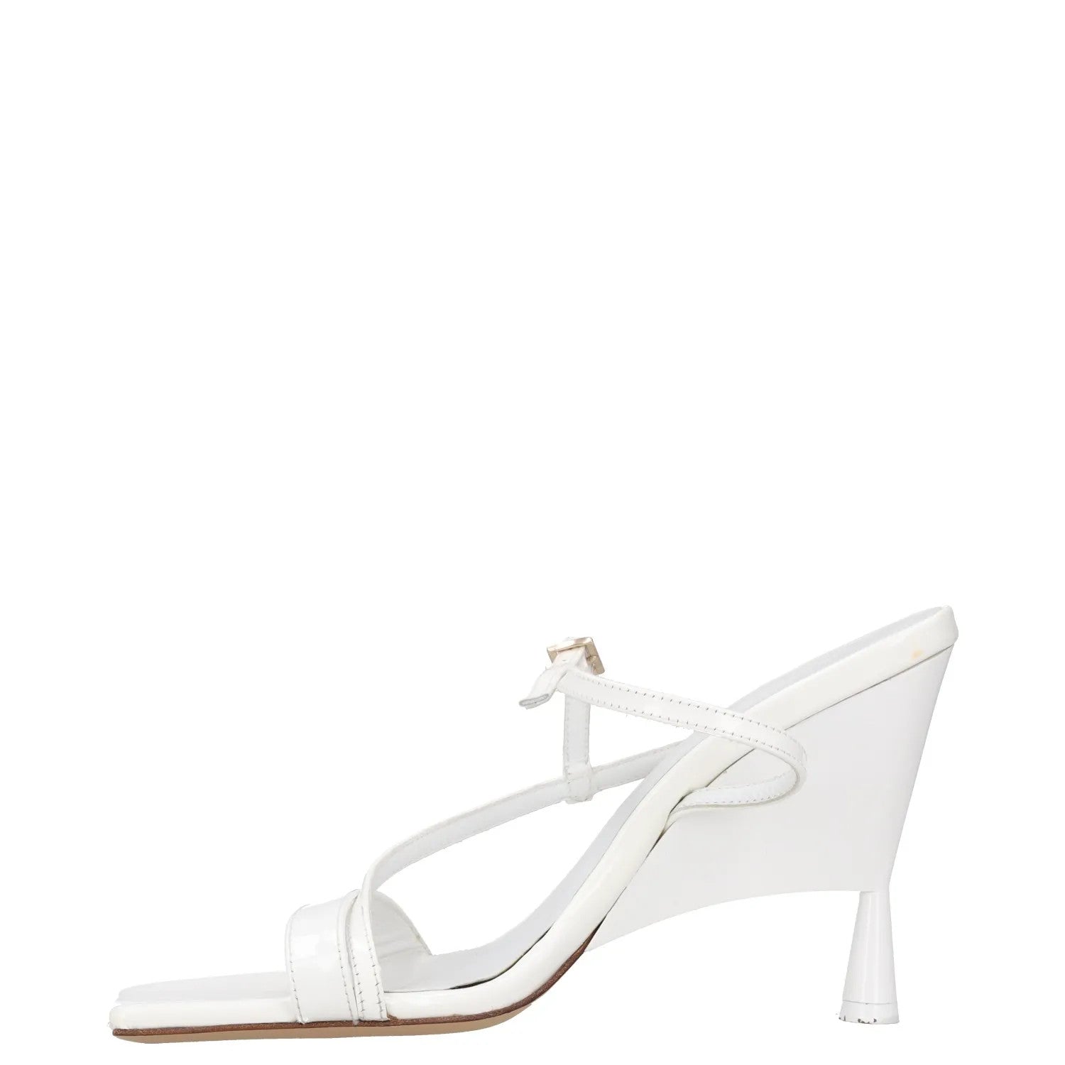 GIABORGHINI Womens Heels White Leather Mid Heel Square Toe UK 5 RRP 375 — View 4