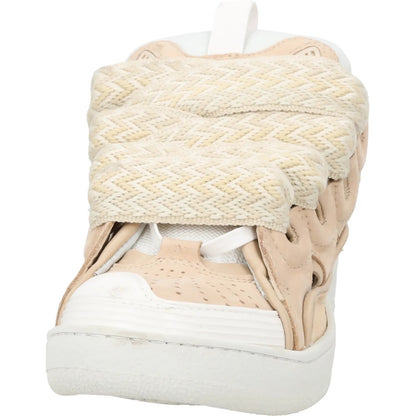 LANVIN Womens Curb Sneaker Beige Leather Low Top Trainers Lace Up UK 2 RRP 720 — View 8