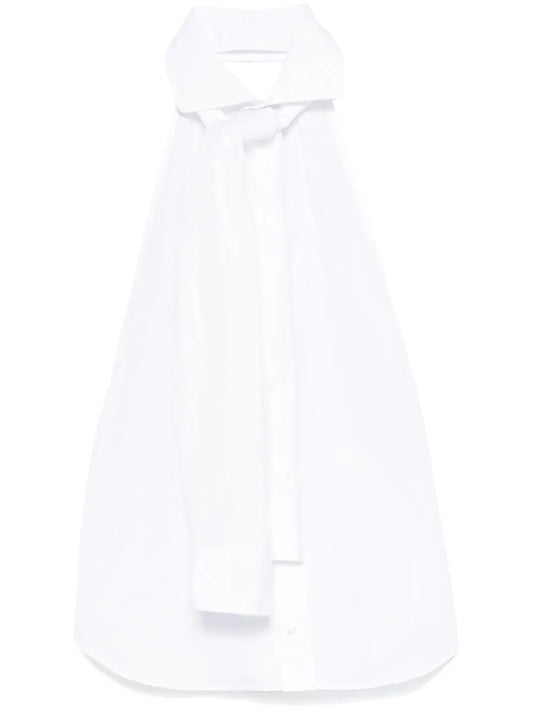 BETTTER X G&H Womens Kennedy Shirt Altered Front Bow Sleeveless White M RRP 378