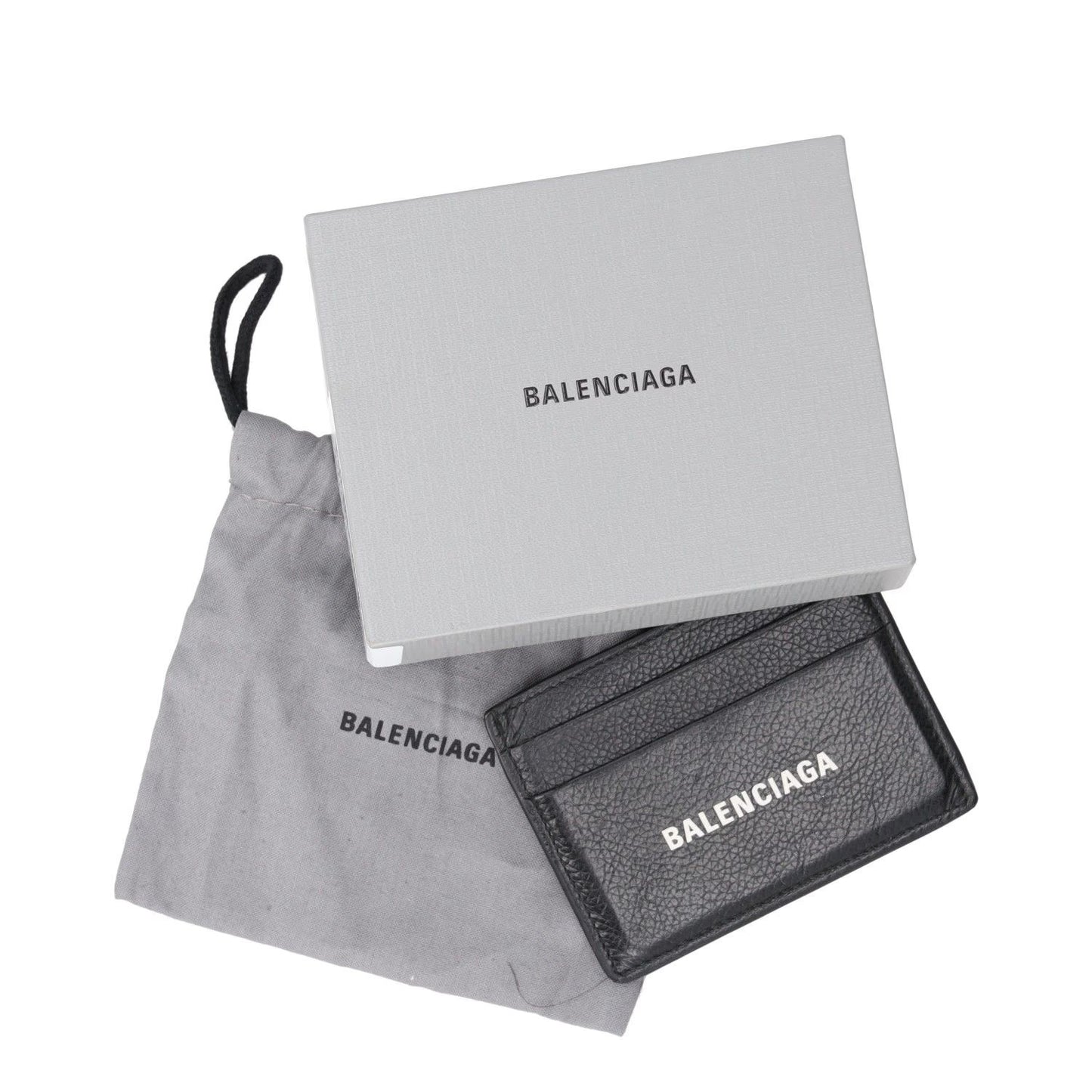 BALENCIAGA Mens Slim Fold Wallet Black Leather Logo Card Holder One Size RRP 225 — View 5
