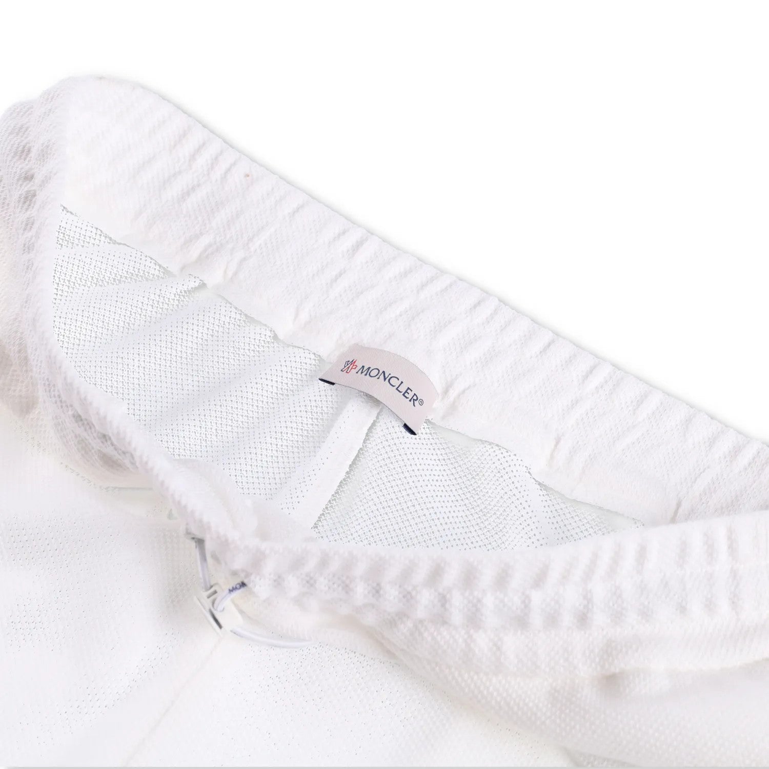 MONCLER Womens Sweat Bottoms Shorts Logo Patch Bermuda White Size M RRP 395 — View 5