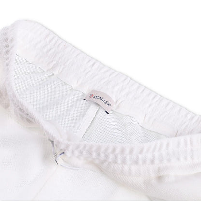MONCLER Womens Sweat Bottoms Shorts Logo Patch Bermuda White Size M RRP 395 — View 5
