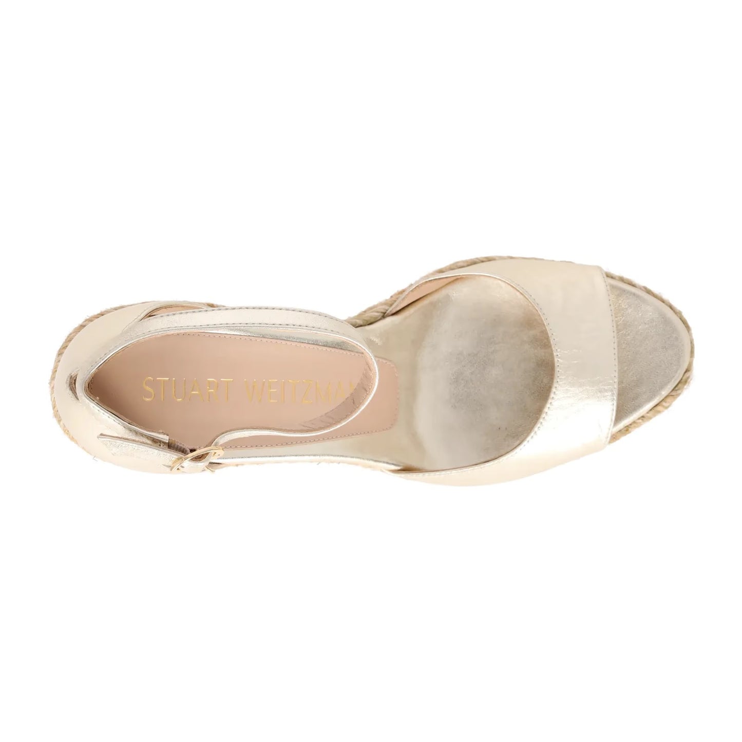 STUART WEITZMAN Womens Nudistcurve Espadrilles Wedge Leather Gold UK 8.5 RRP 375 — View 7