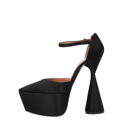 D'ACCORI Womens Platform Pump 150 Black Satin Strappy Sandals UK 7 RRP 950 — View 4