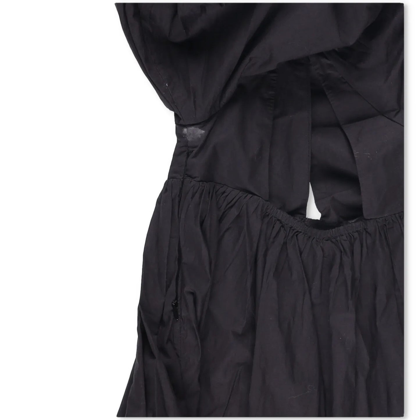 GANNI Womens V-Neck Short Sleeve Midi Dress Black Puff Shoulders Size 32 RRP 235 — View 6