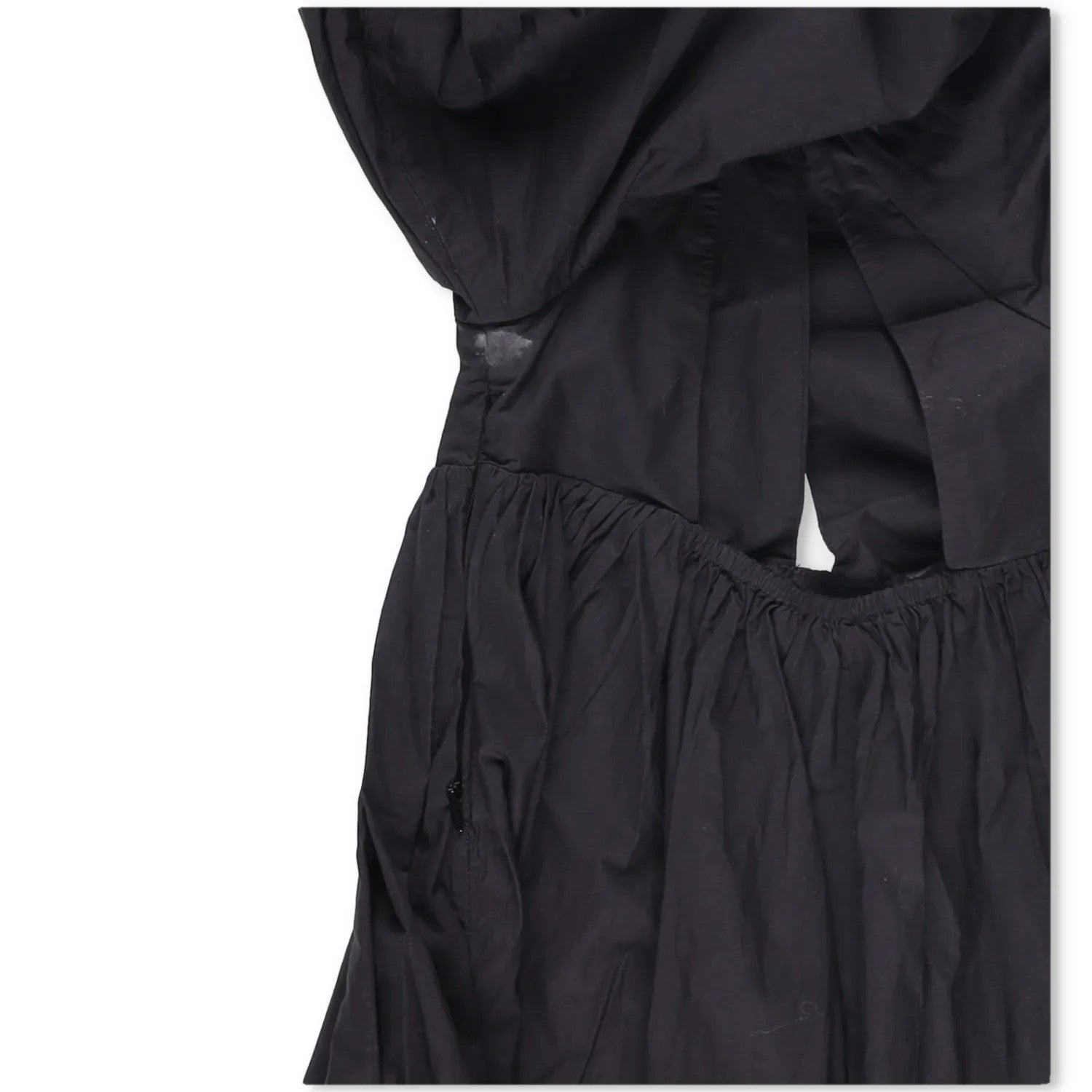 GANNI Womens V-Neck Short Sleeve Midi Dress Black Puff Shoulders Size 32 RRP 235 — View 6