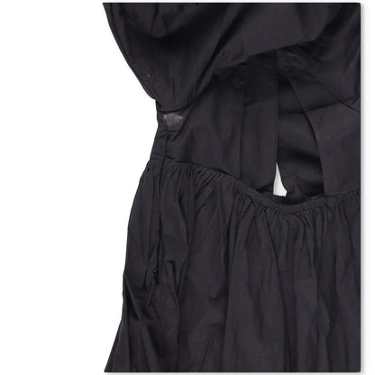 GANNI Womens V-Neck Short Sleeve Midi Dress Black Puff Shoulders Size 32 RRP 235 — View 6