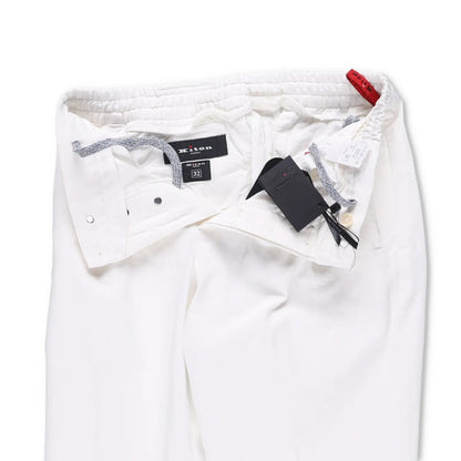 KITON Mens Trousers Cotton Blend Dress Pants White Slash Pockets Size 30 RRP 800 — View 8