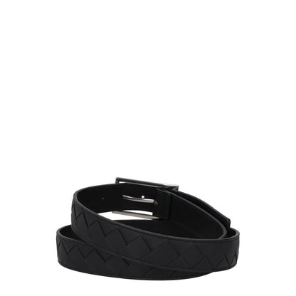 BOTTEGA VENETA Womens Belt Black Leather Dark Silver Buckle Size 90 RRP 550 — View 4