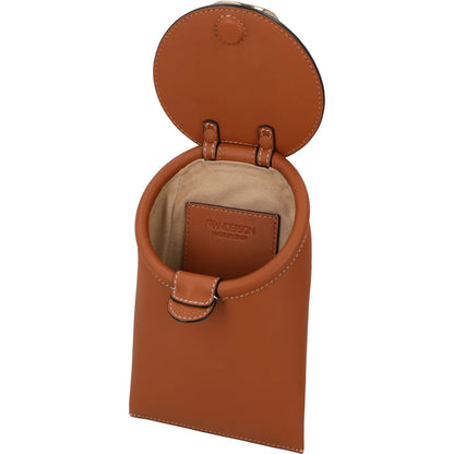 J.W. ANDERSON Womens Lid Pocket Crossbody Bag Pecan Leather Size S RRP 450 — View 5