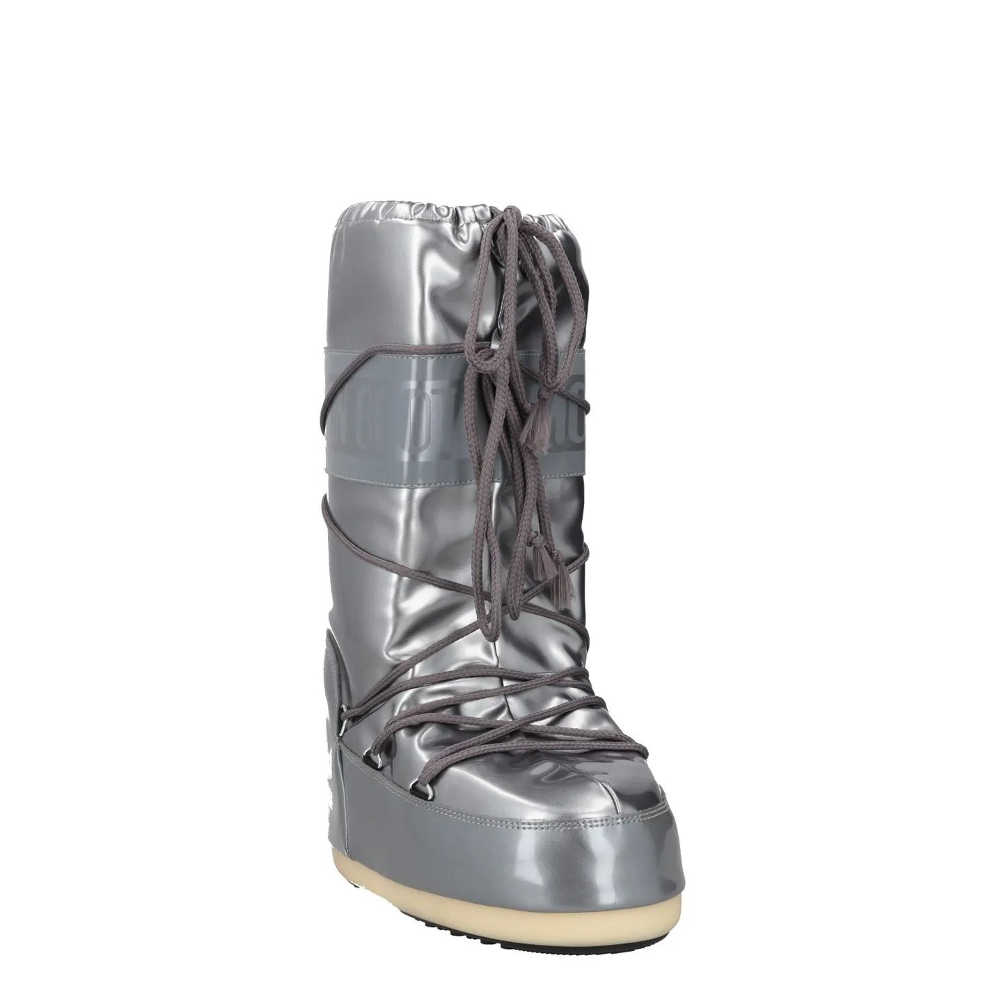 MOONBOOT Womens Knee High Snow Boots Silver Synthetic Lace Up UK 6-7.5 RRP 150 — View 2