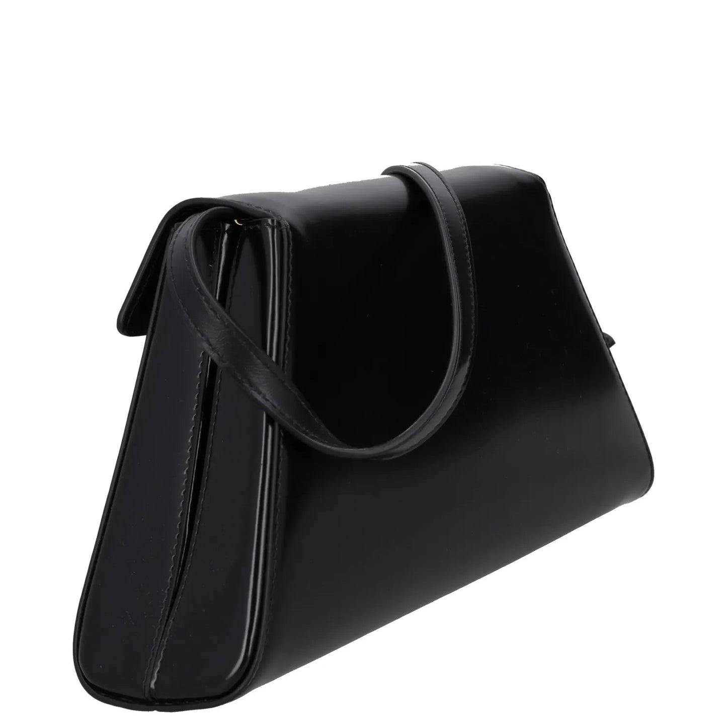 PRADA Womens Spazzolato Brushed Leather Shoulder Bag Black Size M RRP 2650 — View 3