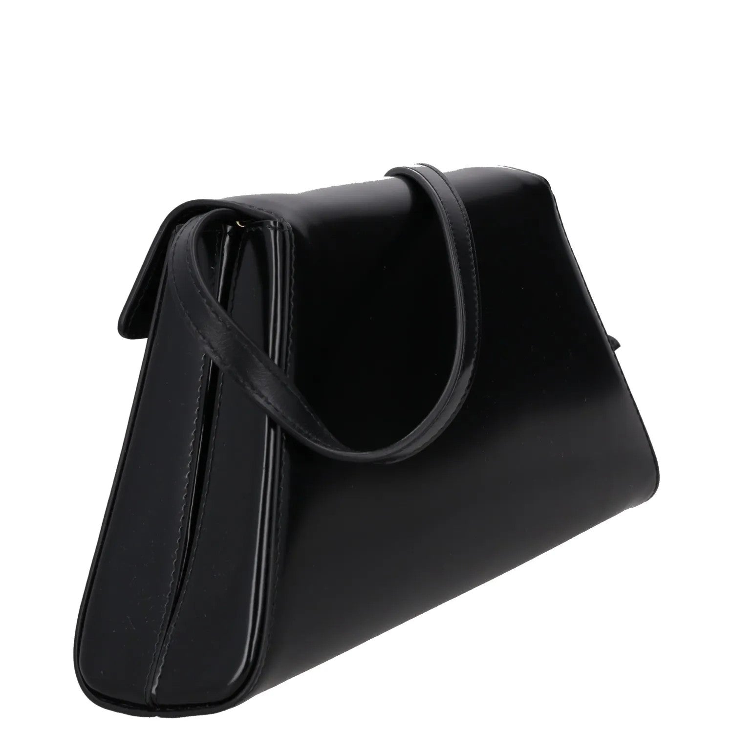 PRADA Womens Spazzolato Brushed Leather Shoulder Bag Black Size M RRP 2650 — View 3