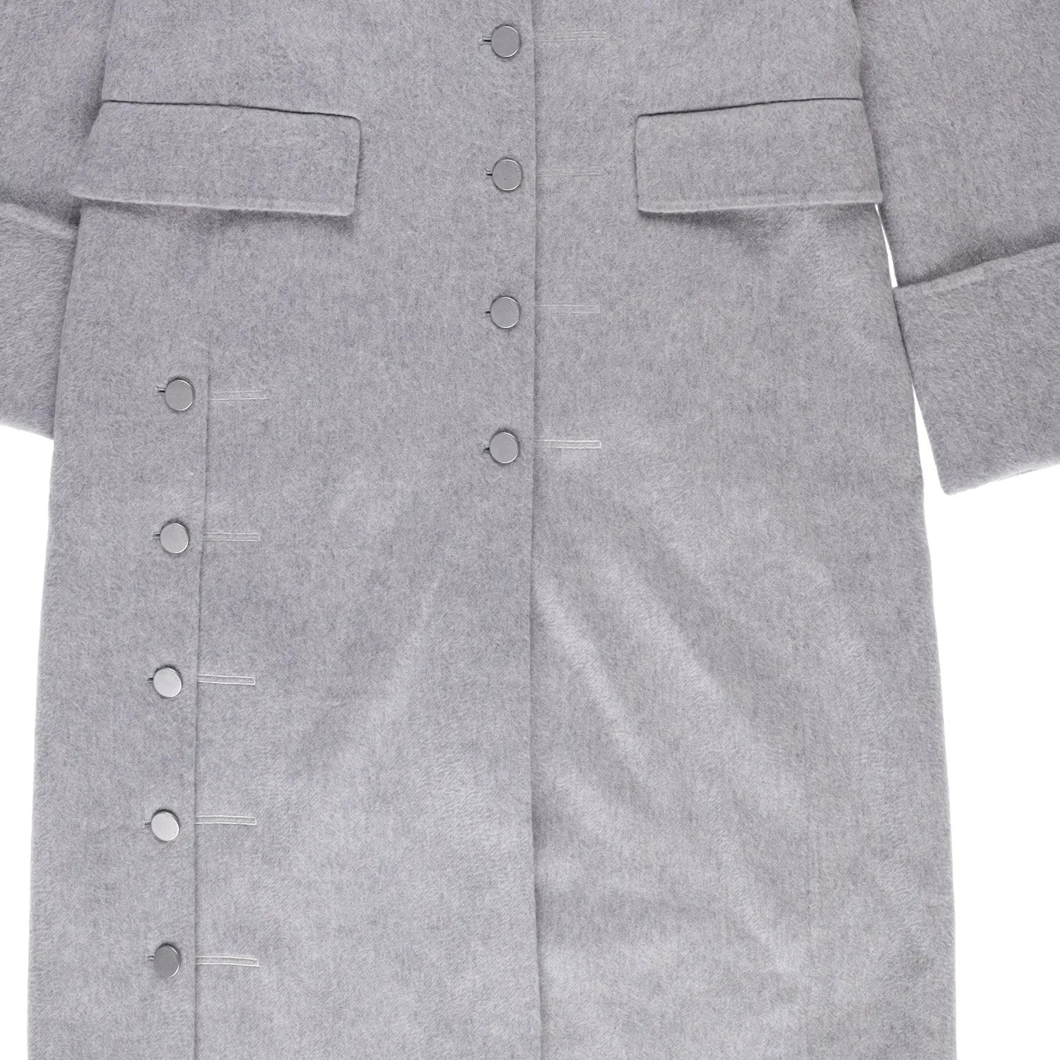 J.W.Anderson Mens Straight Fit Multi Button Grey Wool Blend Overcoat 8 RRP 1210 — View 4