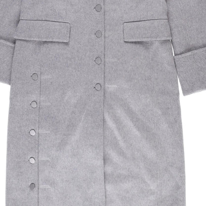 J.W.Anderson Mens Straight Fit Multi Button Grey Wool Blend Overcoat 8 RRP 1210 — View 4