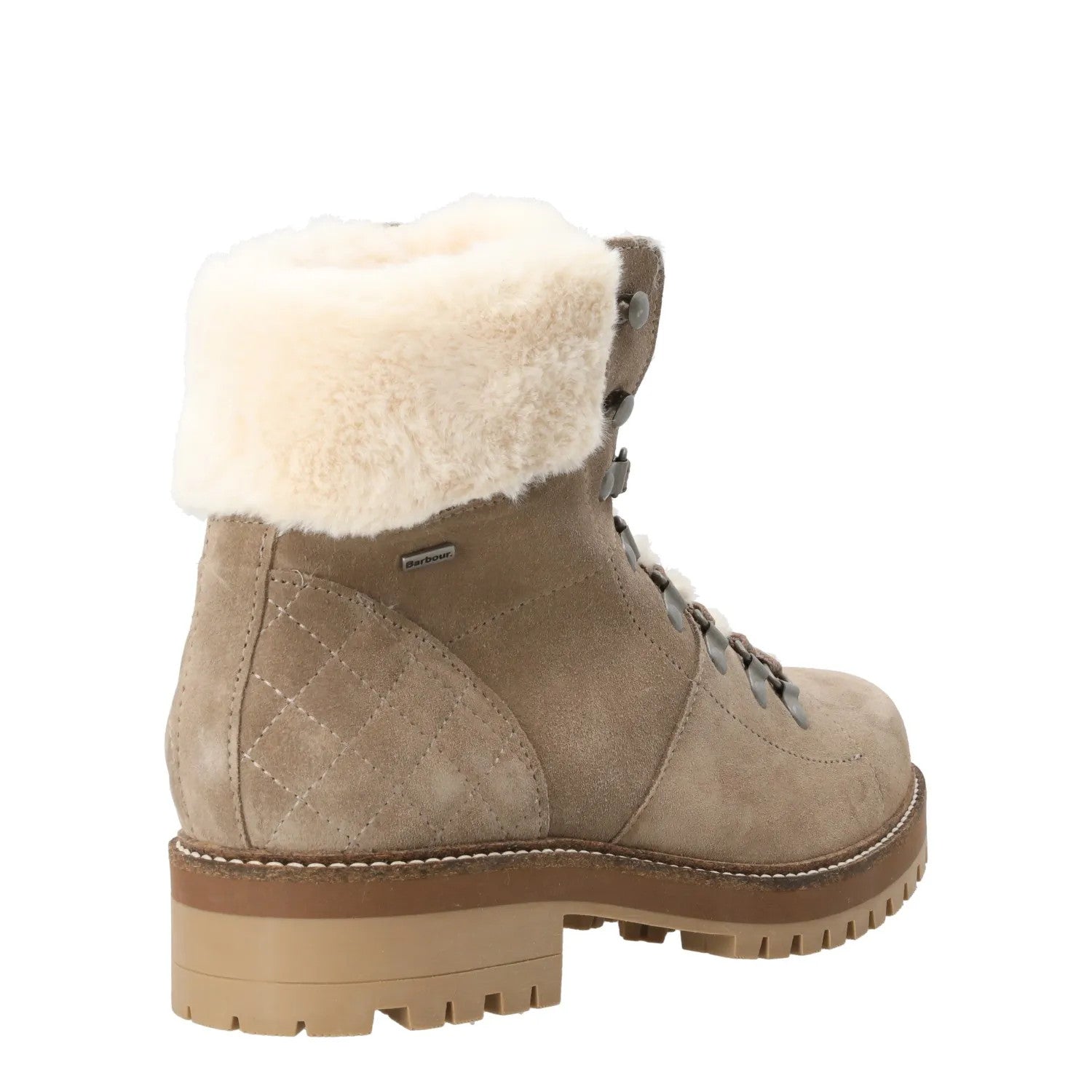 BARBOUR Womens Lula Ankle Boots Brown Suede Casual Taupe Fur Detail UK 3 RRP 139 — View 8