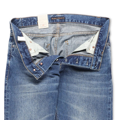 NUDIE JEANS Mens Jeans Steady Eddie Ii Stormy Selvedge Straight Blue 33 RRP 200 — View 6