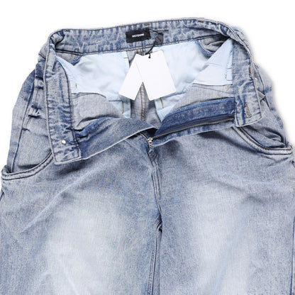 WE11 DONE Womens Sky Wire Detail Denim Pants Relaxed Fit High Rise Blue M RRP795 — View 10