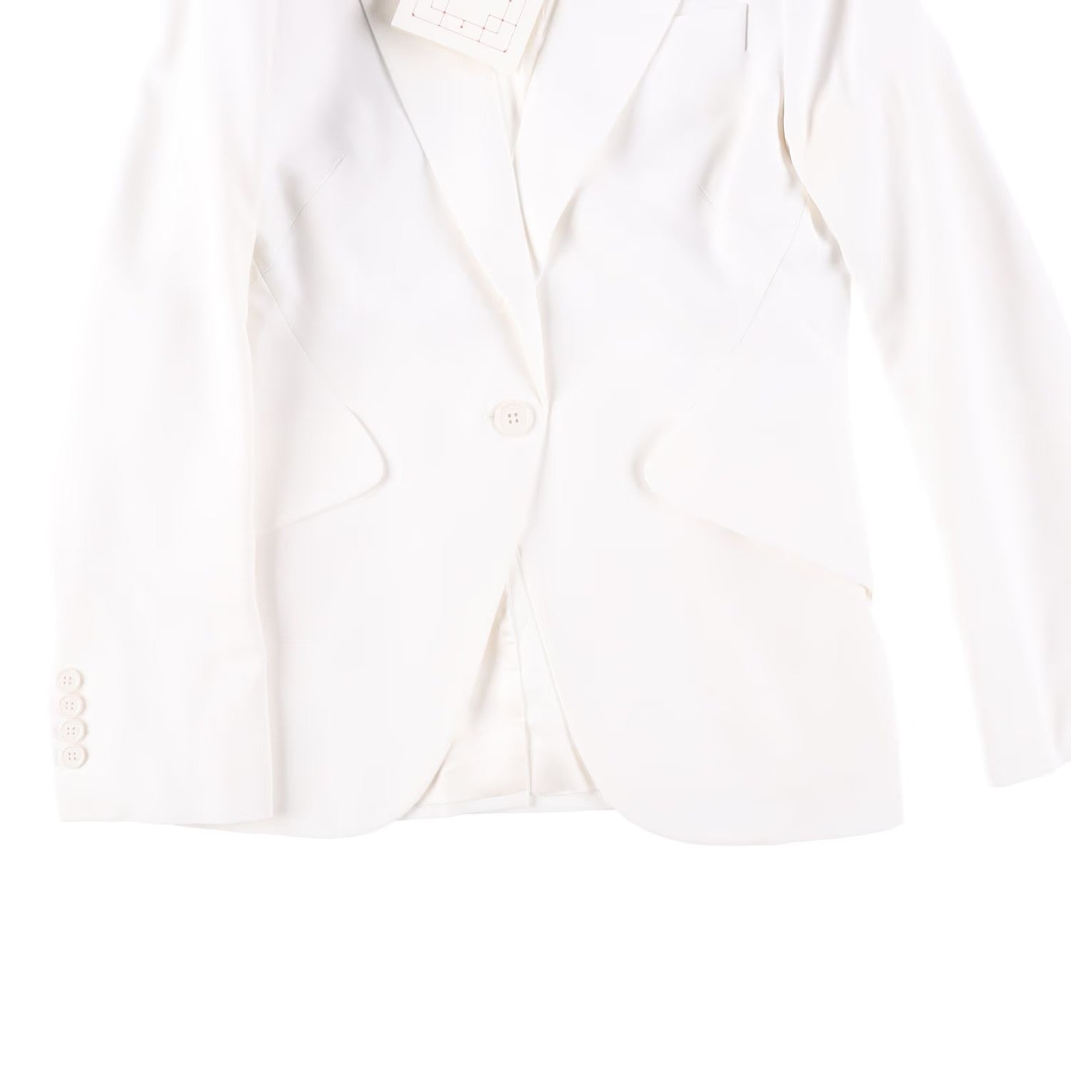 ALEXANDER MCQUEEN Womens Peak Shoulder One Button Jacket Ivory 42 RRP 1690 — View 7