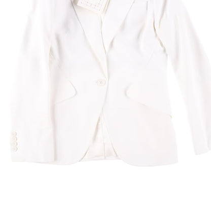 ALEXANDER MCQUEEN Womens Peak Shoulder One Button Jacket Ivory 42 RRP 1690 — View 7