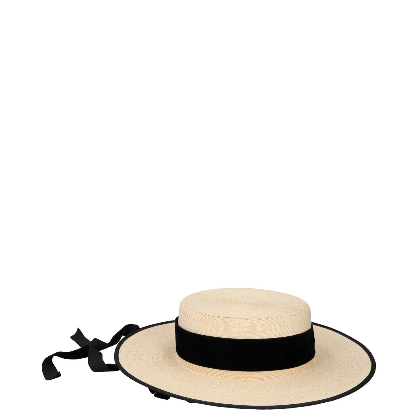 ELIURPI Womens Sun Hat Beige Straw Black Bow Accent And Trim Size M RRP 300 — View 6