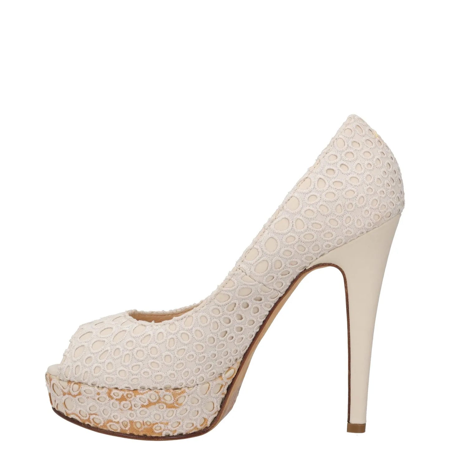 BLUMARINE Womens Platform Heels Beige Cut Out Peep Toe Stiletto UK 4 RRP 150 — View 4
