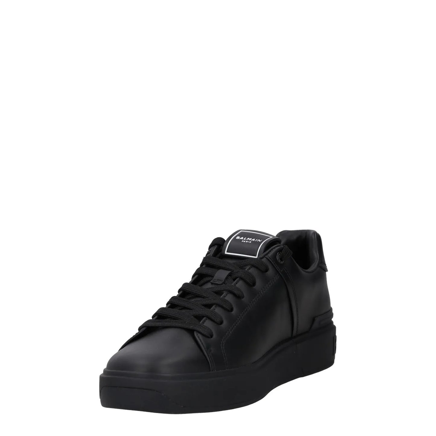 BALMAIN Mens Black Leather Trainers Low Top Lace Up Sneakers UK 10 RRP 450 — View 3