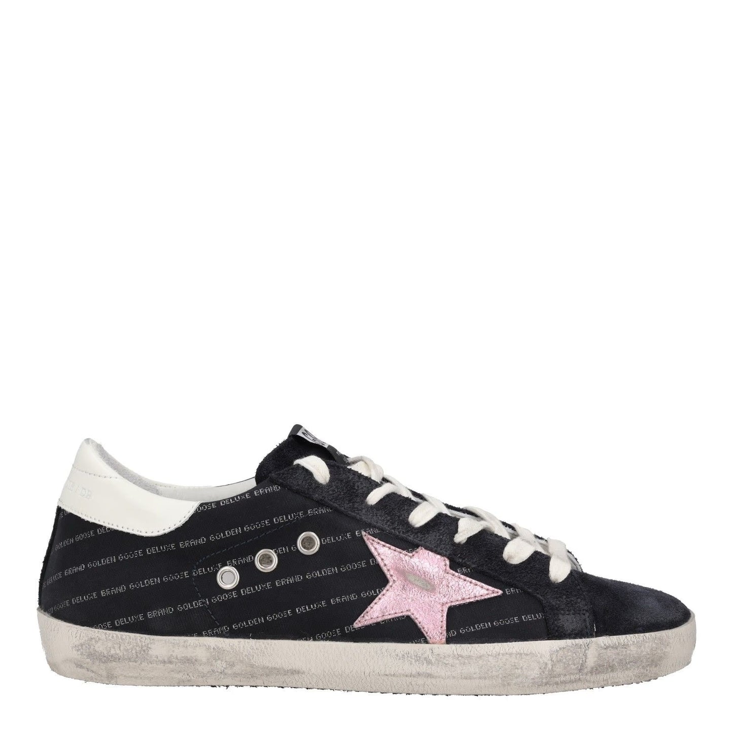 GOLDEN GOOSE Womens Trainers Black White Punk Leather Low Top Lace Up UK7 RRP485