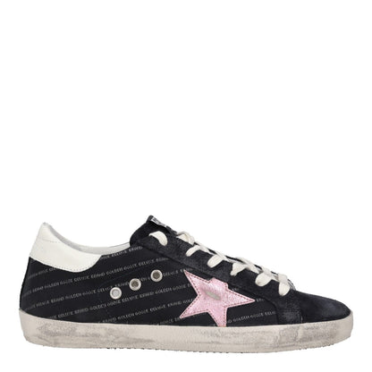 GOLDEN GOOSE Womens Trainers Black White Punk Leather Low Top Lace Up UK7 RRP485