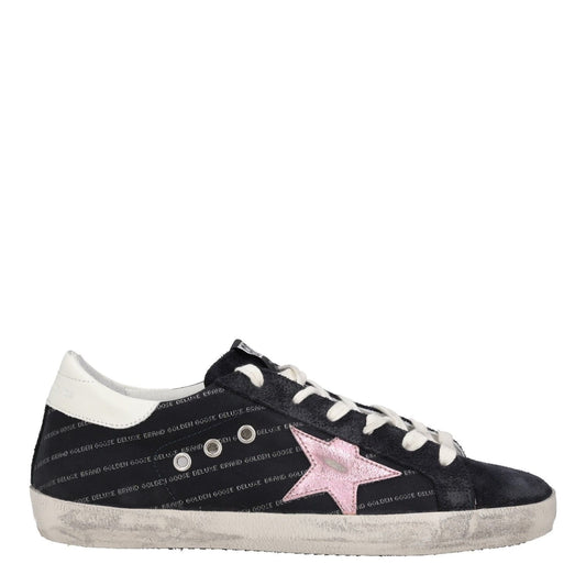 GOLDEN GOOSE Womens Trainers Black White Punk Leather Low Top Lace Up UK7 RRP485