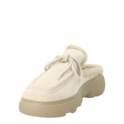 BURBERRY Stony Loafer Womens Suede Faux Fur Lining Lace Up Grey UK 8 RRP 690 — View 3