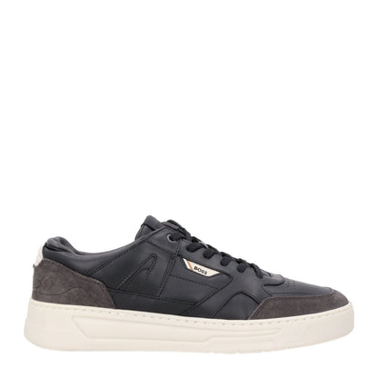 HUGO BOSS Mens Baltimore Sneakers Low Top Lace Up Black White Sole EU36.5 RRP214