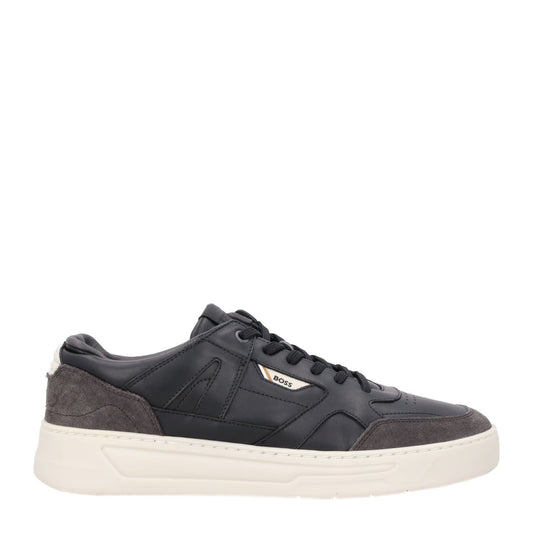 HUGO BOSS Mens Baltimore Sneakers Low Top Lace Up Black White Sole EU36.5 RRP214