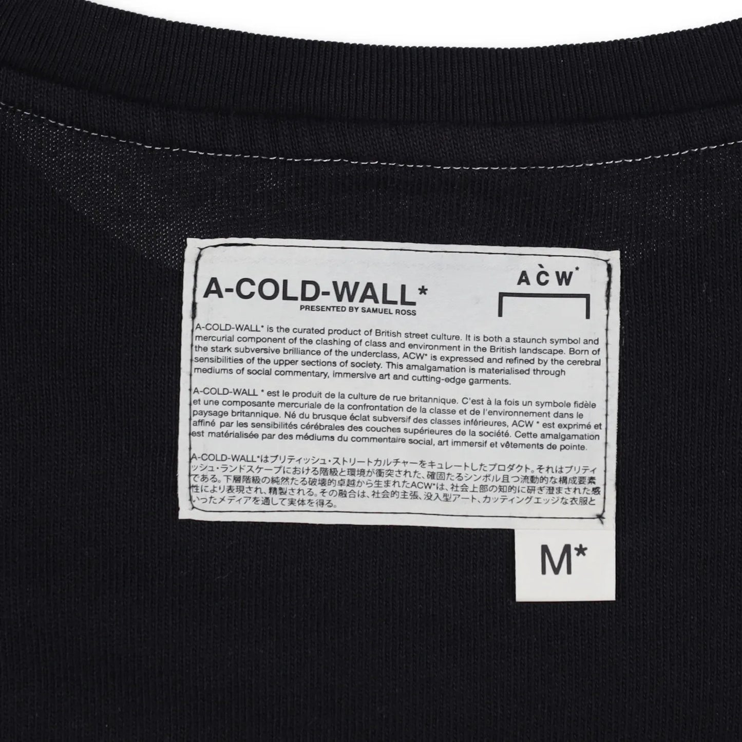 A-COLD-WALL Mens T-Shirt Black Crew Neck Short Sleeve Cotton Size M RRP 150 — View 7