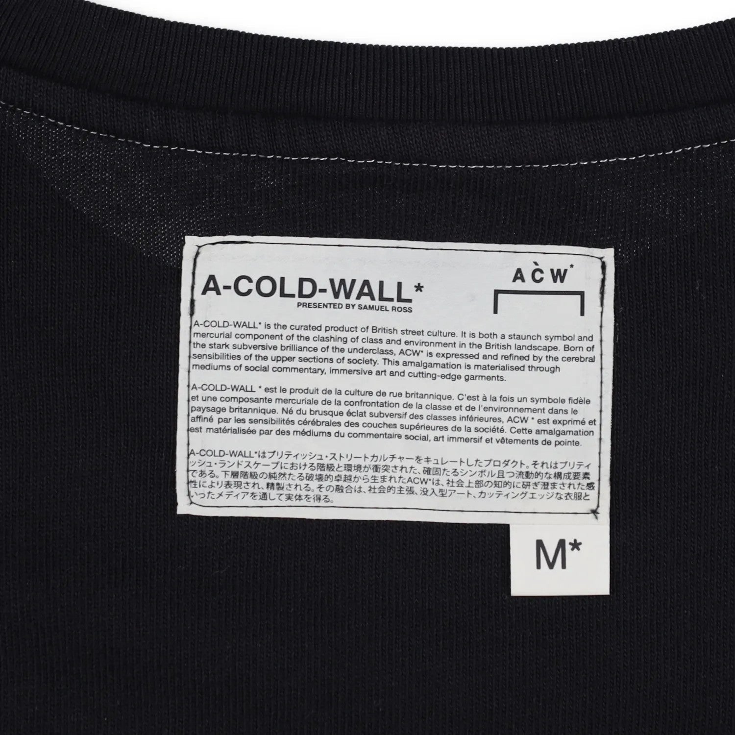 A-COLD-WALL Mens T-Shirt Black Crew Neck Short Sleeve Cotton Size M RRP 150 — View 7