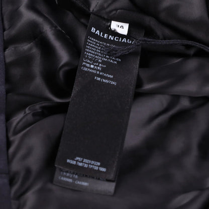 BALENCIAGA Womens Godet Skirt Maxi Asymmetric Twill Black Size 38 RRP 2450 — View 9