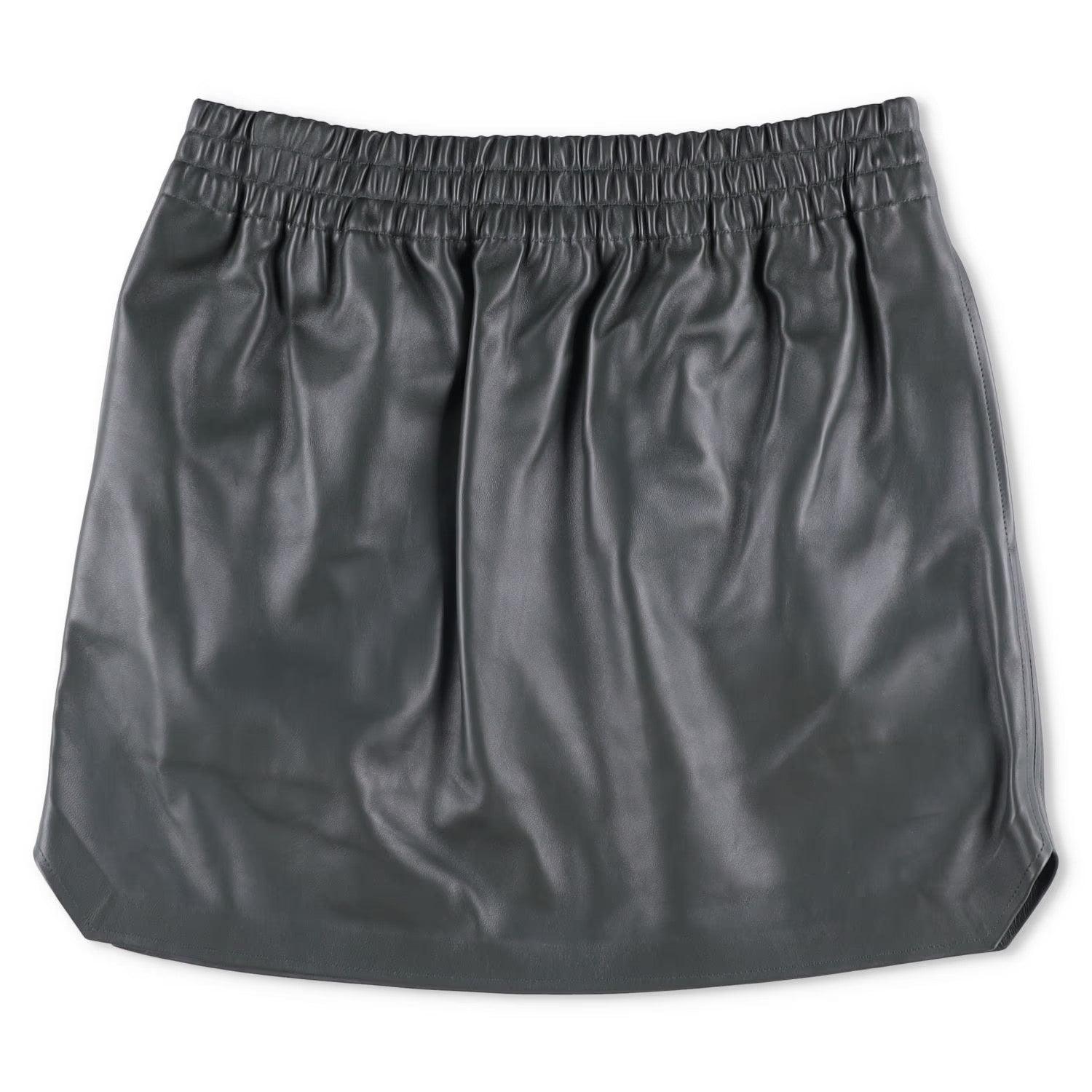 BOTTEGA VENETA Womens Mini Skirt Grey Leather Elastic Waist Size XS RRP 700