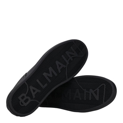 BALMAIN Mens Black Leather Trainers Low Top Lace Up Sneakers UK 9 RRP 450 — View 8