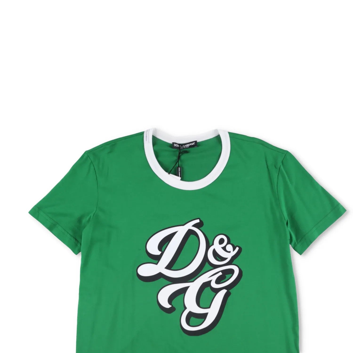 DOLCE & GABBANA Mens T-Shirt Cotton Green Crew Neck Short Sleeve Size 42 RRP 225 — View 2