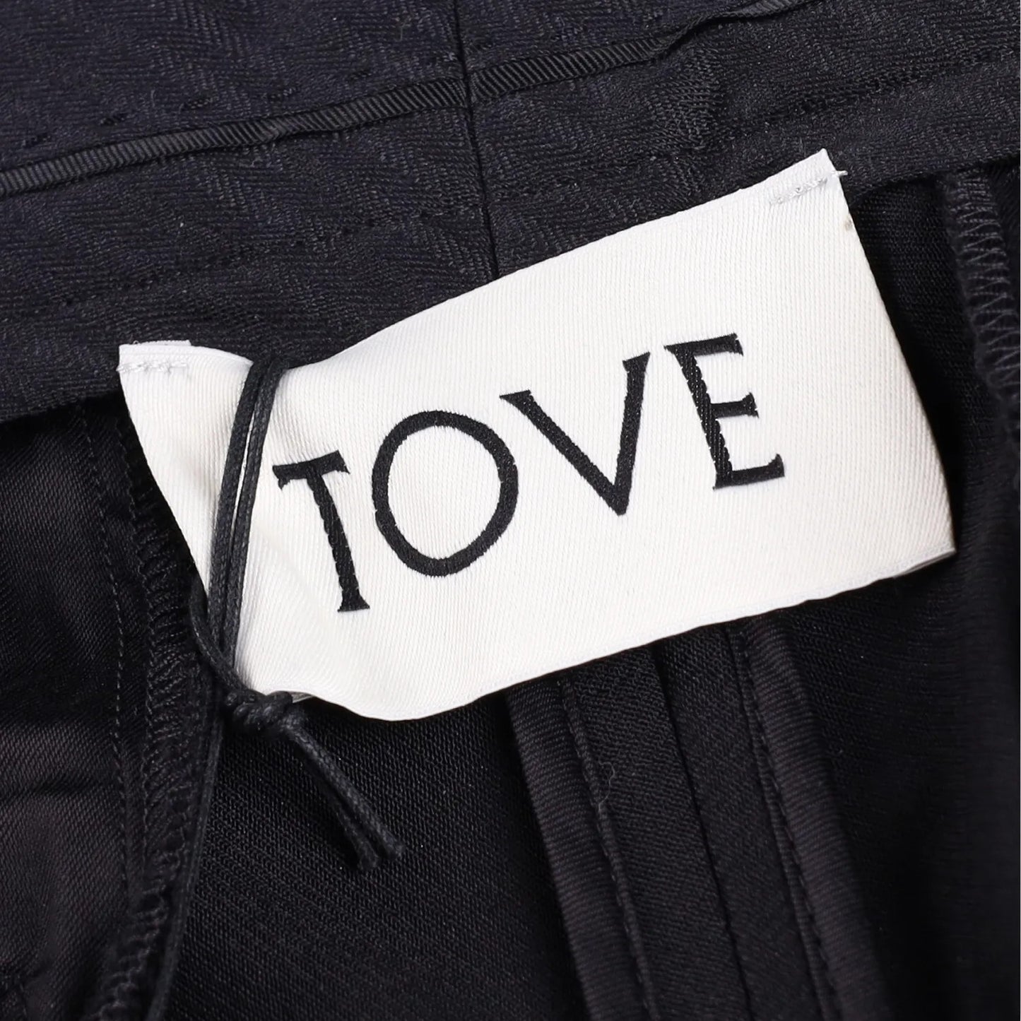 TOVE Womens Amie Tailored Trousers Slim Leg Black Pleated Flat Front 36 RRP 690 — View 7